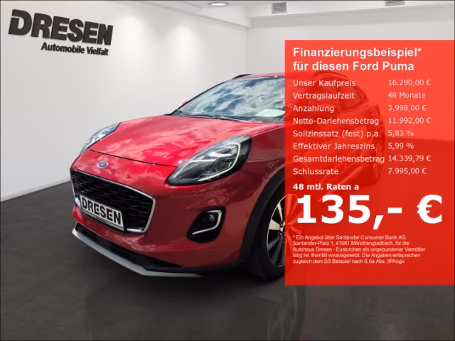 Ford Puma Titanium X 1.0 125PS AHK/Kamera/B&O/ACC
