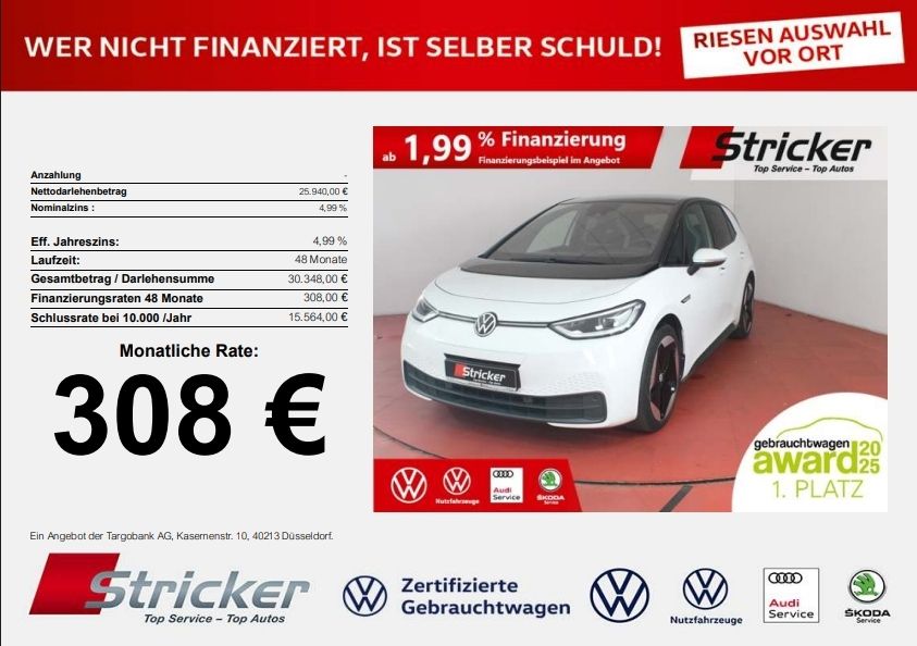 VW ID.3 Max 150/58 308,-ohne Anzahlung Top-Sport Pa