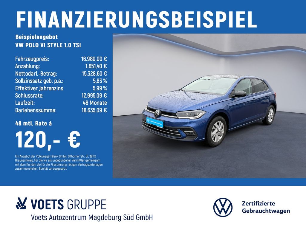 Volkswagen POLO VI STYLE 1.0 TSI IQ-LIGHT+NAVI+IQ.DRIVE+LM+