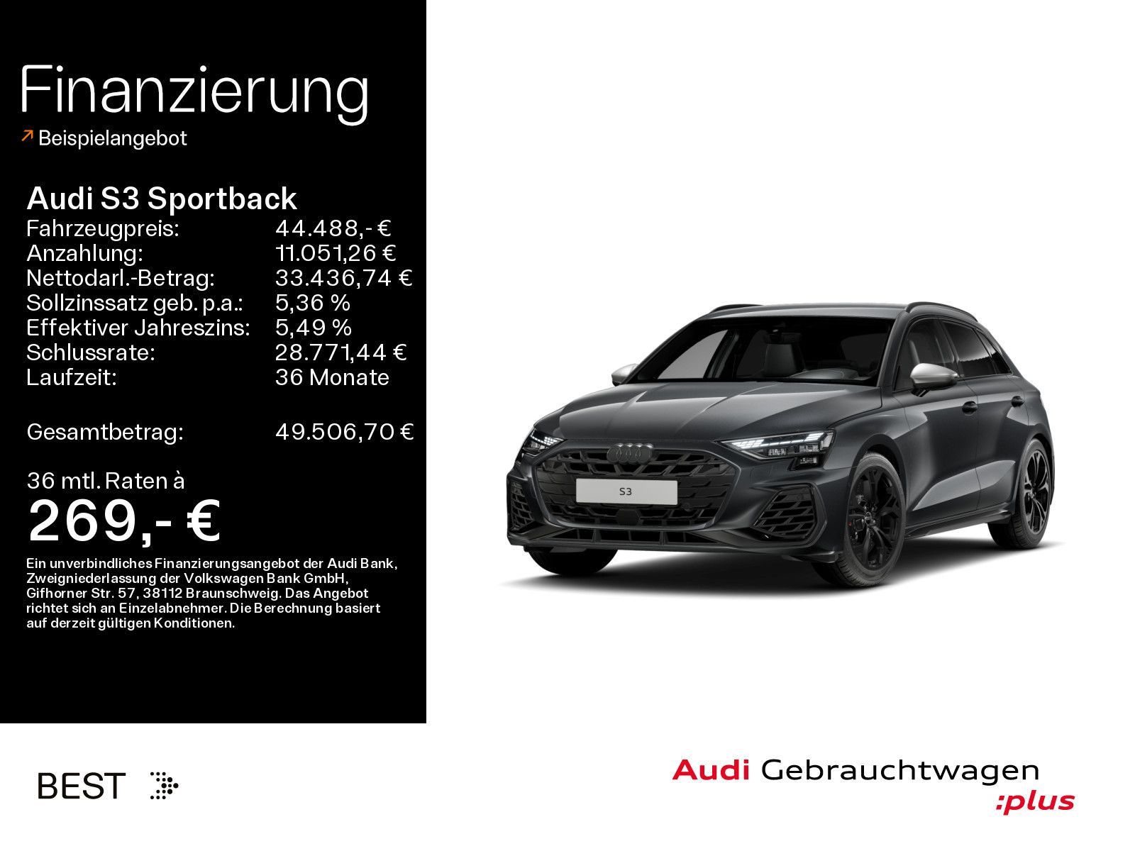 AUDI S3 Sportback SONOS, Matrix, Assist, Kamera