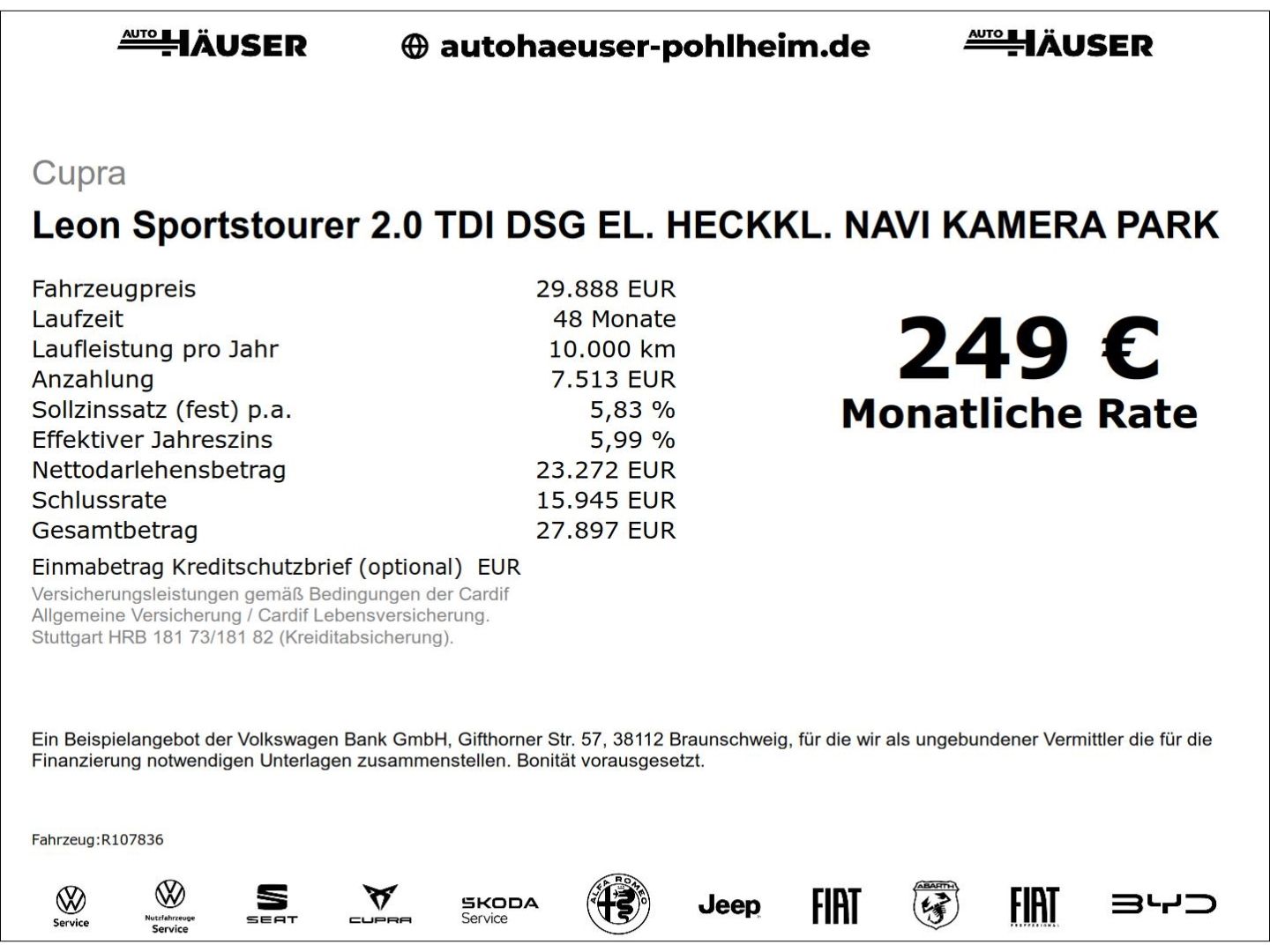 Cupra Leon Sportstourer 2.0 TDI DSG EL. HECKKL. NAVI K imagem 2
