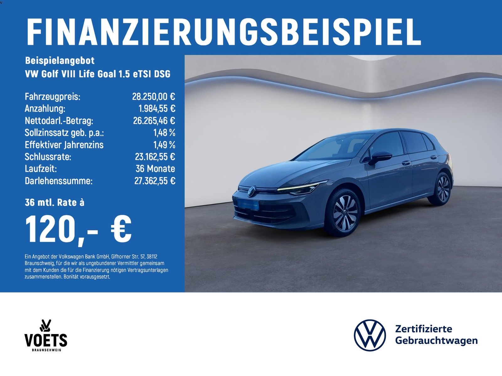 Volkswagen Golf VIII Life Goal 1.5 eTSI DSG LED+SHZ+AHK