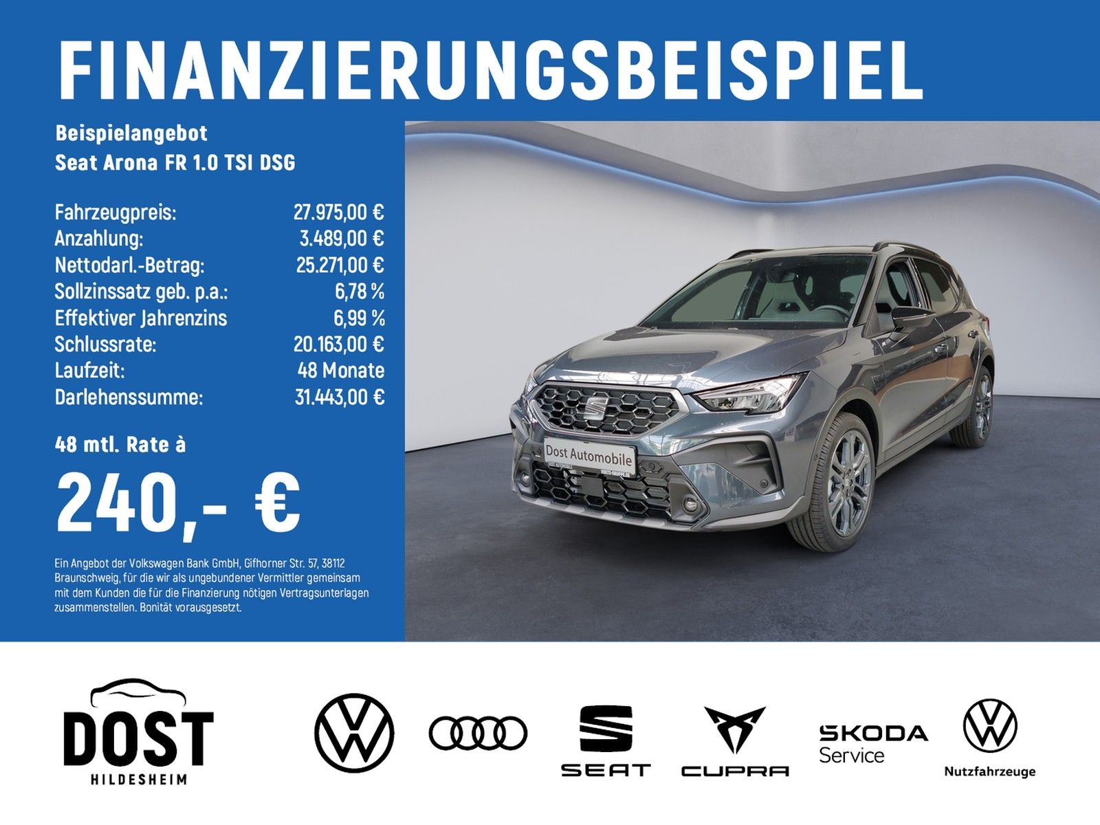 Seat Arona FR 1.0 TSI DSG NAVI+PDC+SHZ+LED