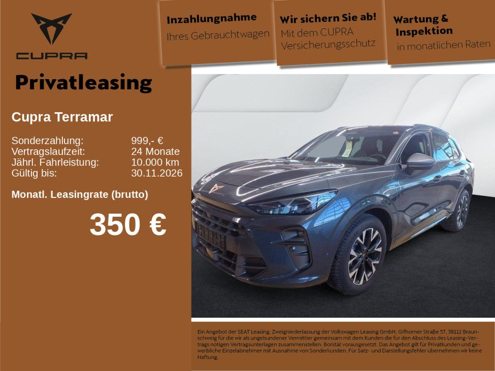 Abbildung Leasingangebot Cupra Terramar 1.5 TSI e-Hybrid AHK-VORB HuD NAVI KEYL
