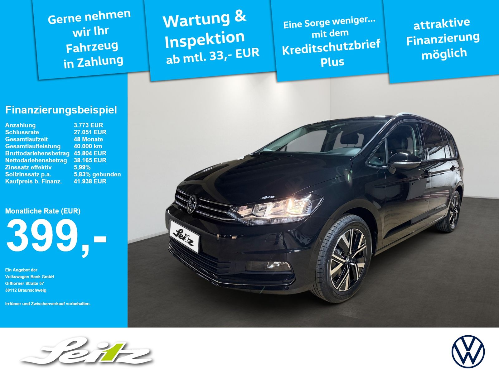 Volkswagen Touran 2.0 TDI Comfortline AHK NAVI KAMERA SITZ foto 1