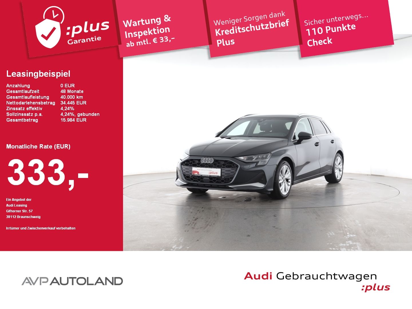 Audi A3 Sportback 30 TFSI s tronic advanced