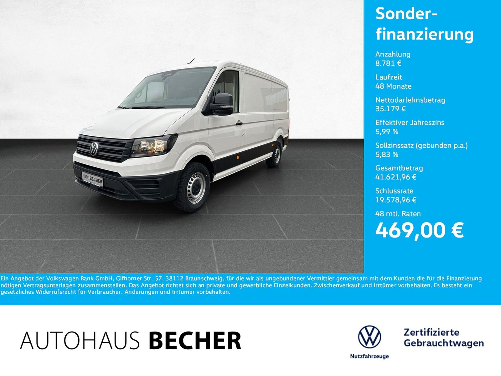 Volkswagen Crafter Kasten 2.0 TDI 6-Gang MR /AHK/Rückfahrk