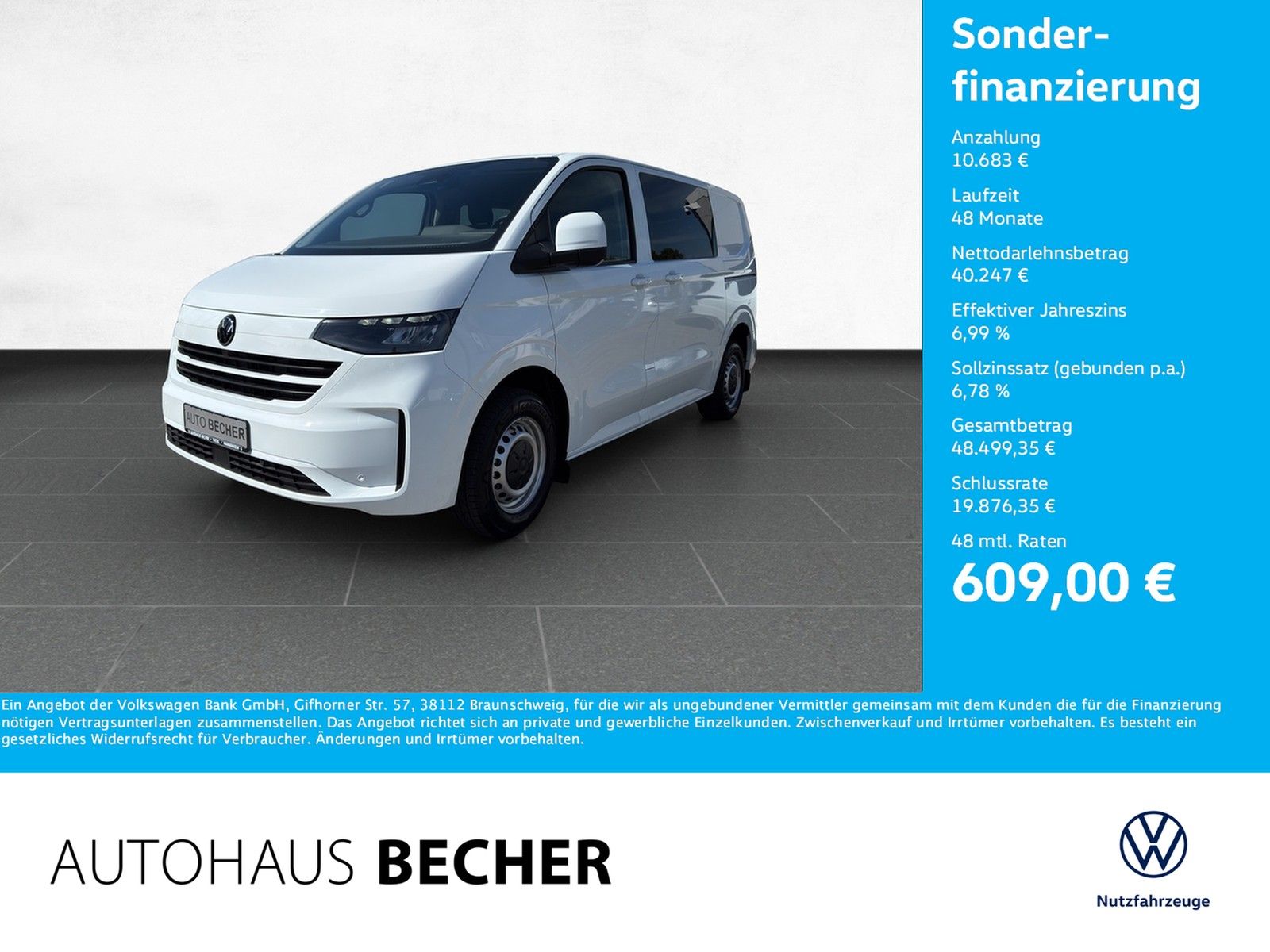 Volkswagen T7 Transporter Kasten Plus 2.0 TDI 6-Gang /AHK