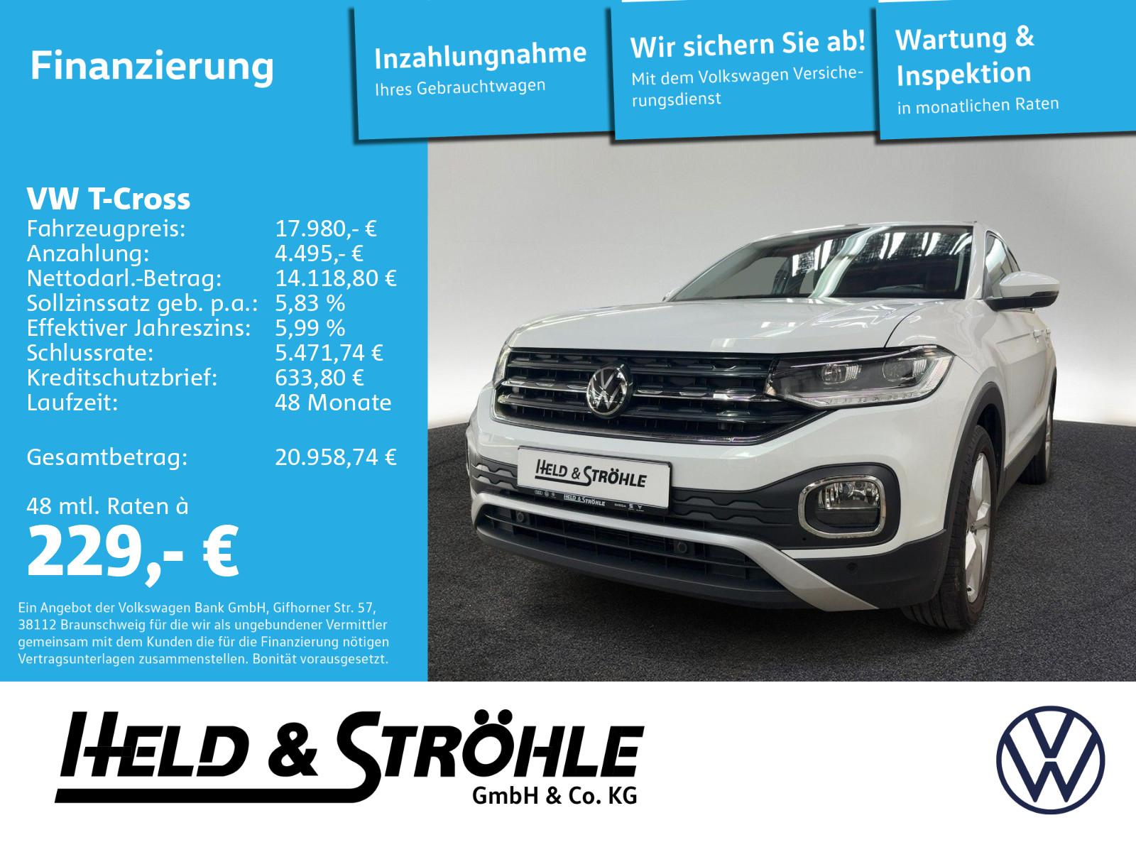 Volkswagen T-Cross Style 1.0 TSI LED NAV KAM PDC SHZ APP