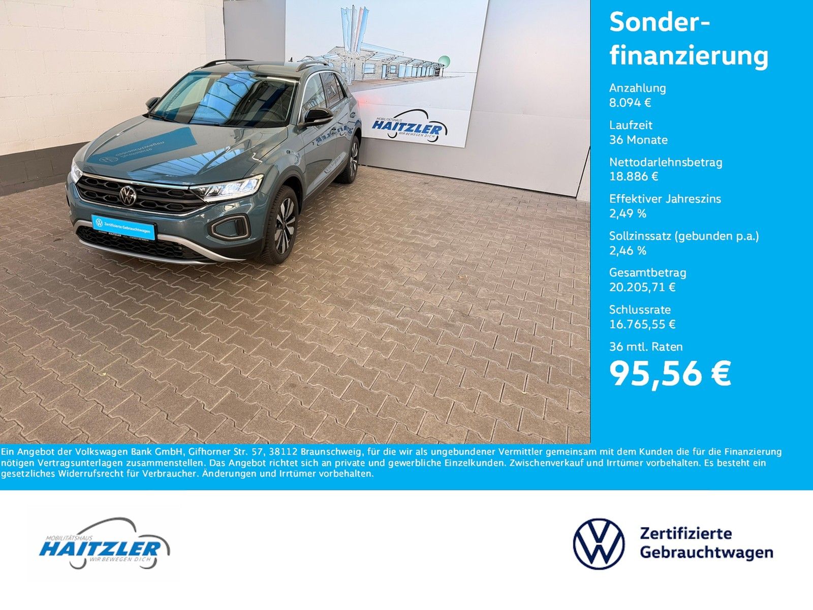 Fahrzeugabbildung Volkswagen T-Roc Goal 1,0 TSI 6-Gang Schaltung +LED +AHK +S