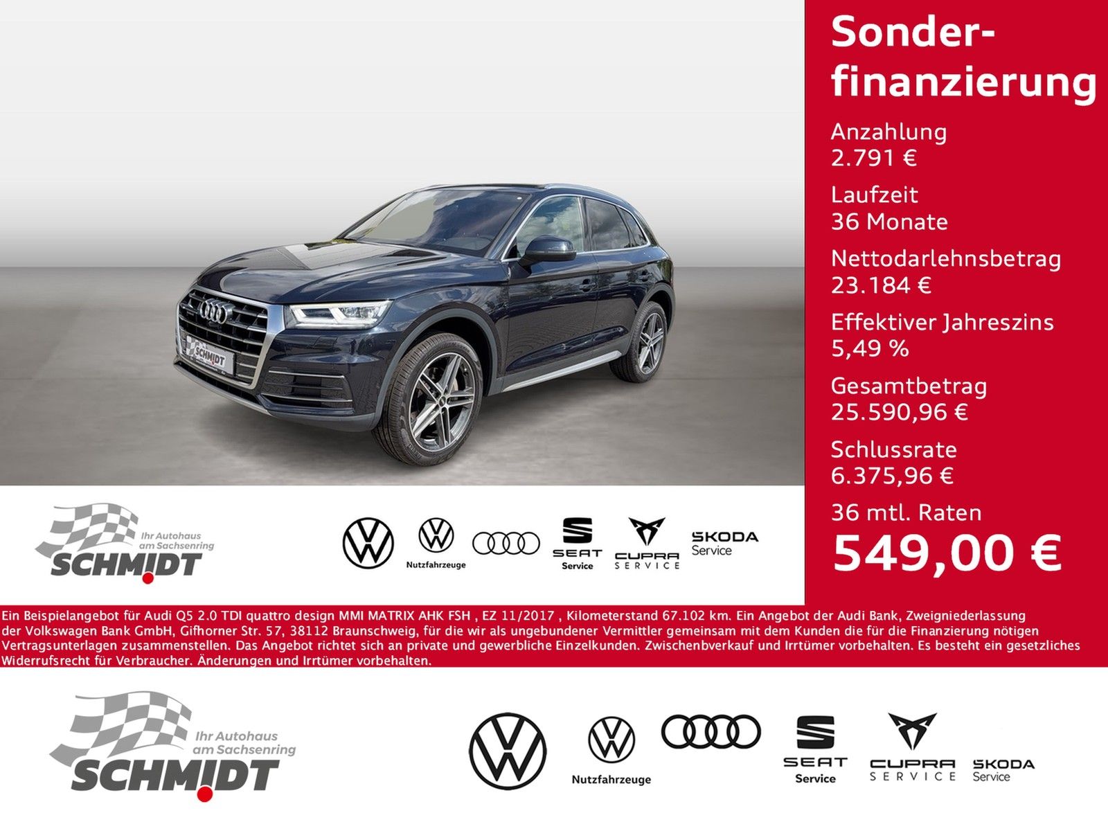 AUDI Q5 2.0 TDI quattro design MMI MATRIX AHK FSH