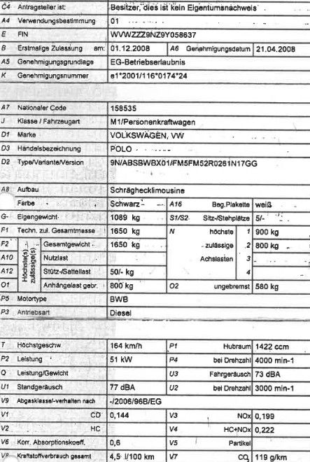 Fahrzeugabbildung Volkswagen Polo IV Comfortline / Nicht an Privat