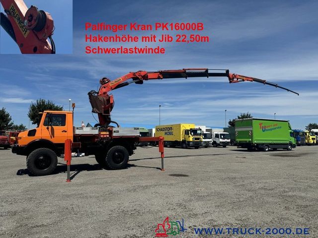 Unimog U1700 Kran PK16000 + Jib Höhe 22,50m + Winde