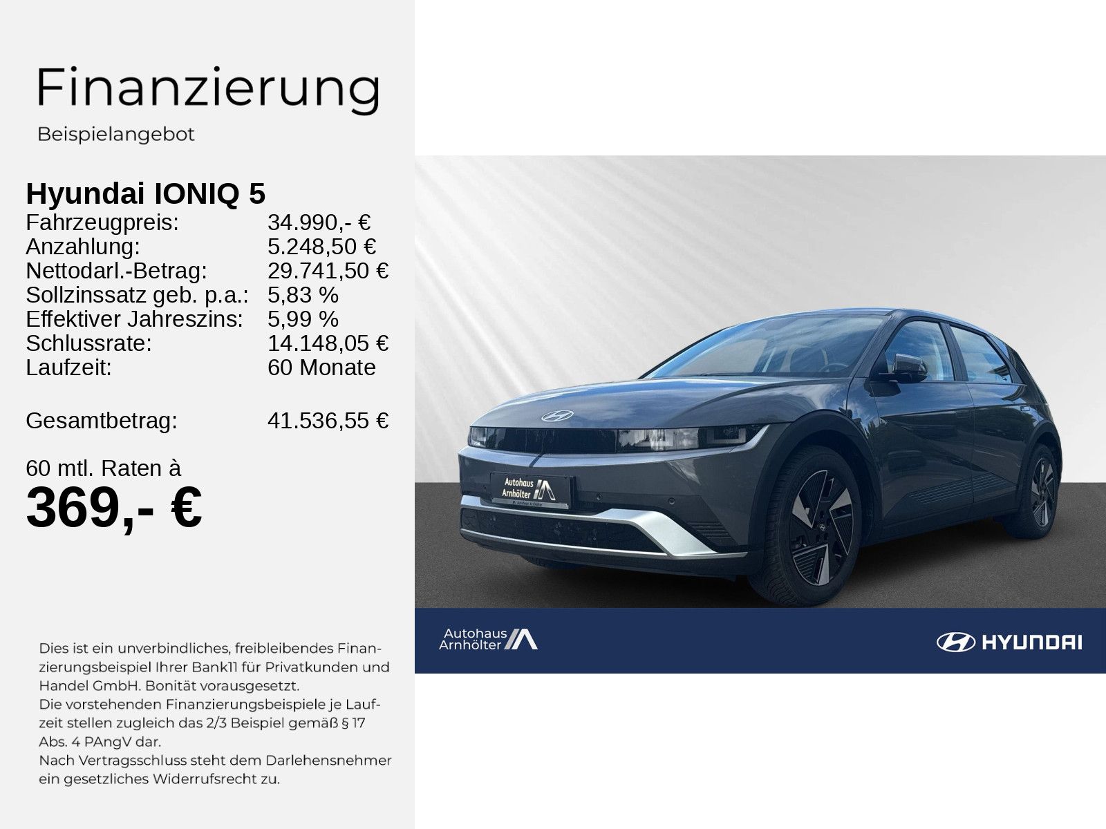 Hyundai IONIQ 5 FL MY25 63 kWh 170PS 2WD DYNAMIQ LED-P++ imagem 2