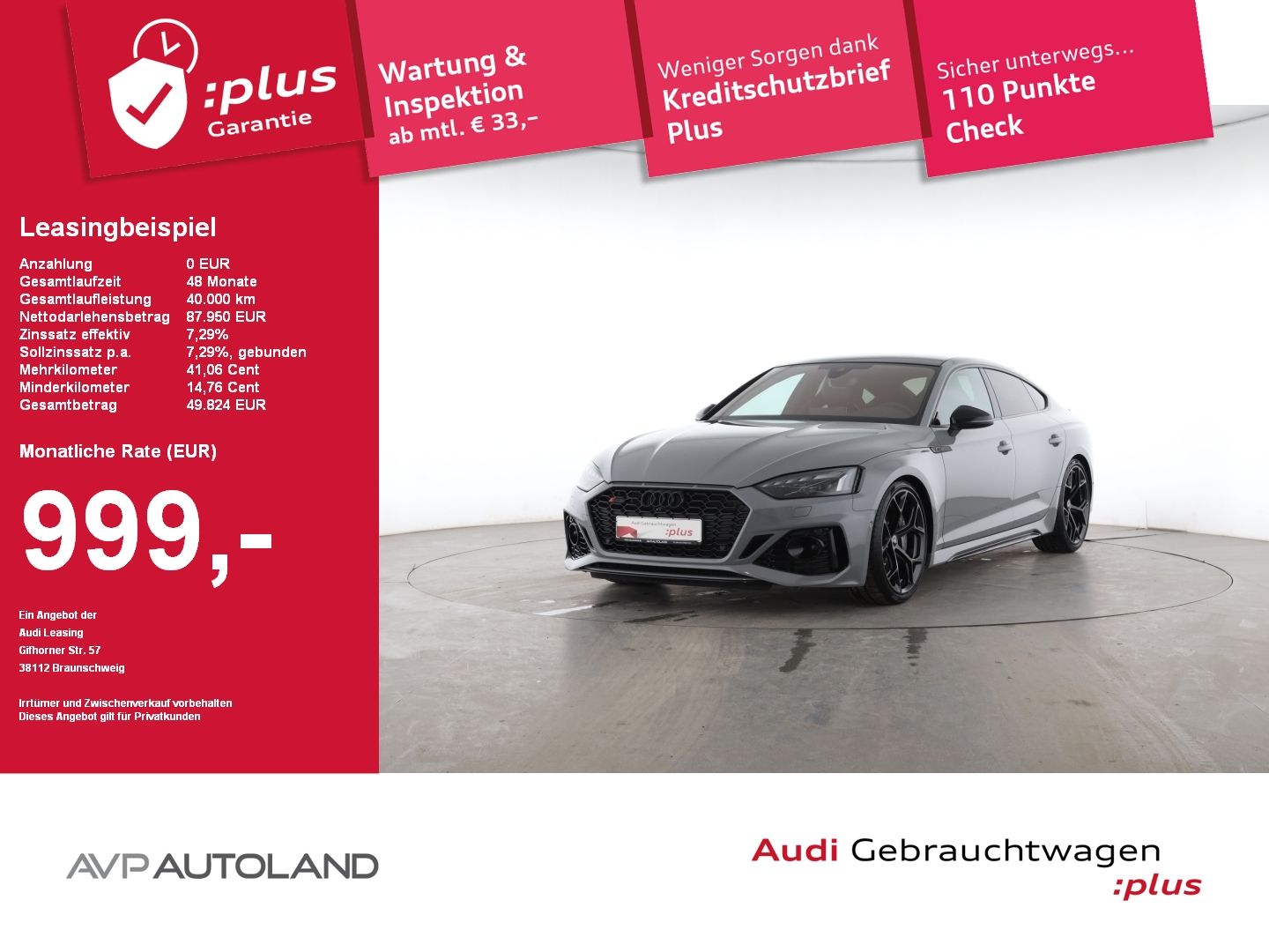 Audi RS5 Sportback TFSI quattro performance PANO