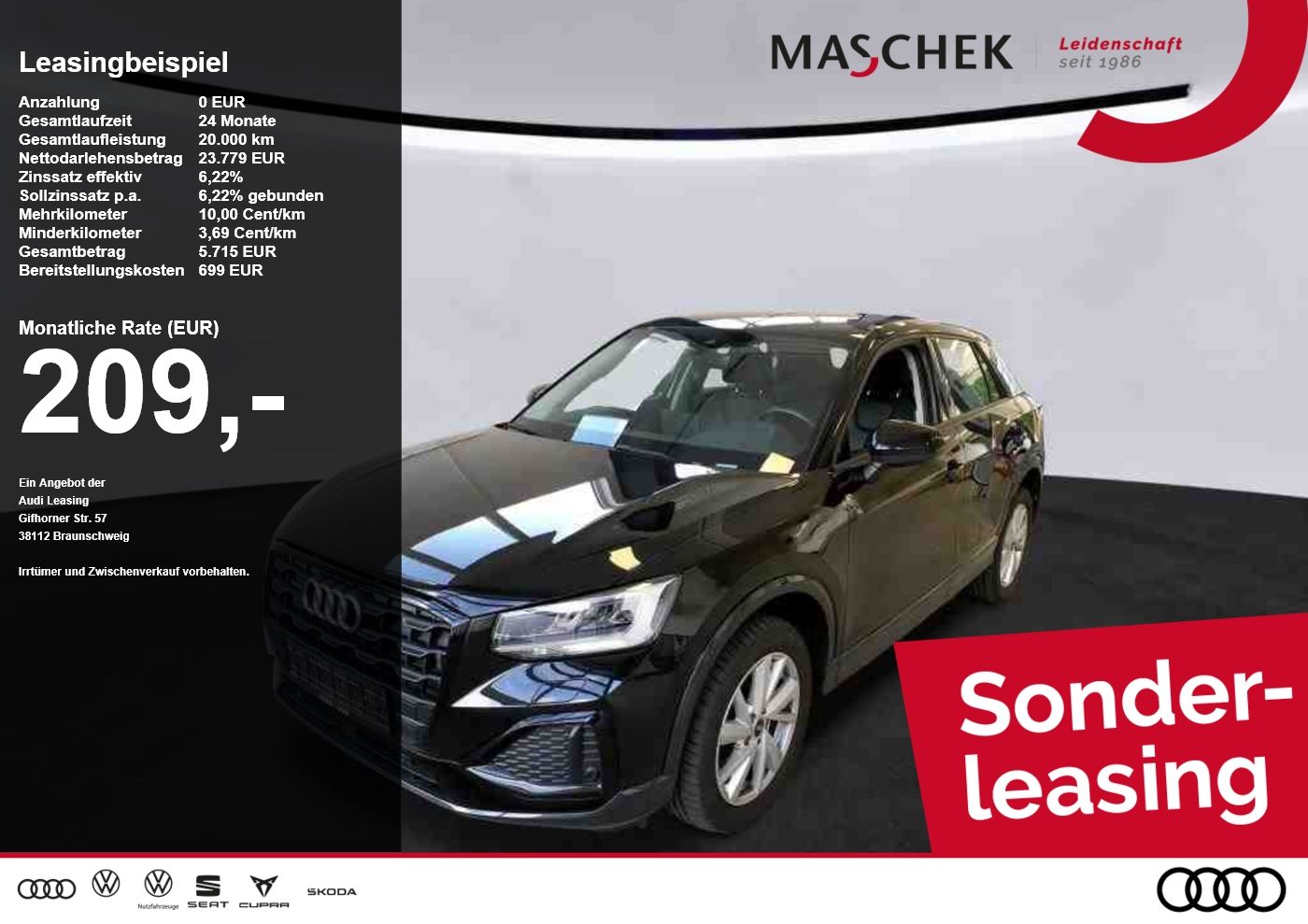 Audi Q2 Advanced 40 TFSI quat S tronic Black Naviplus
