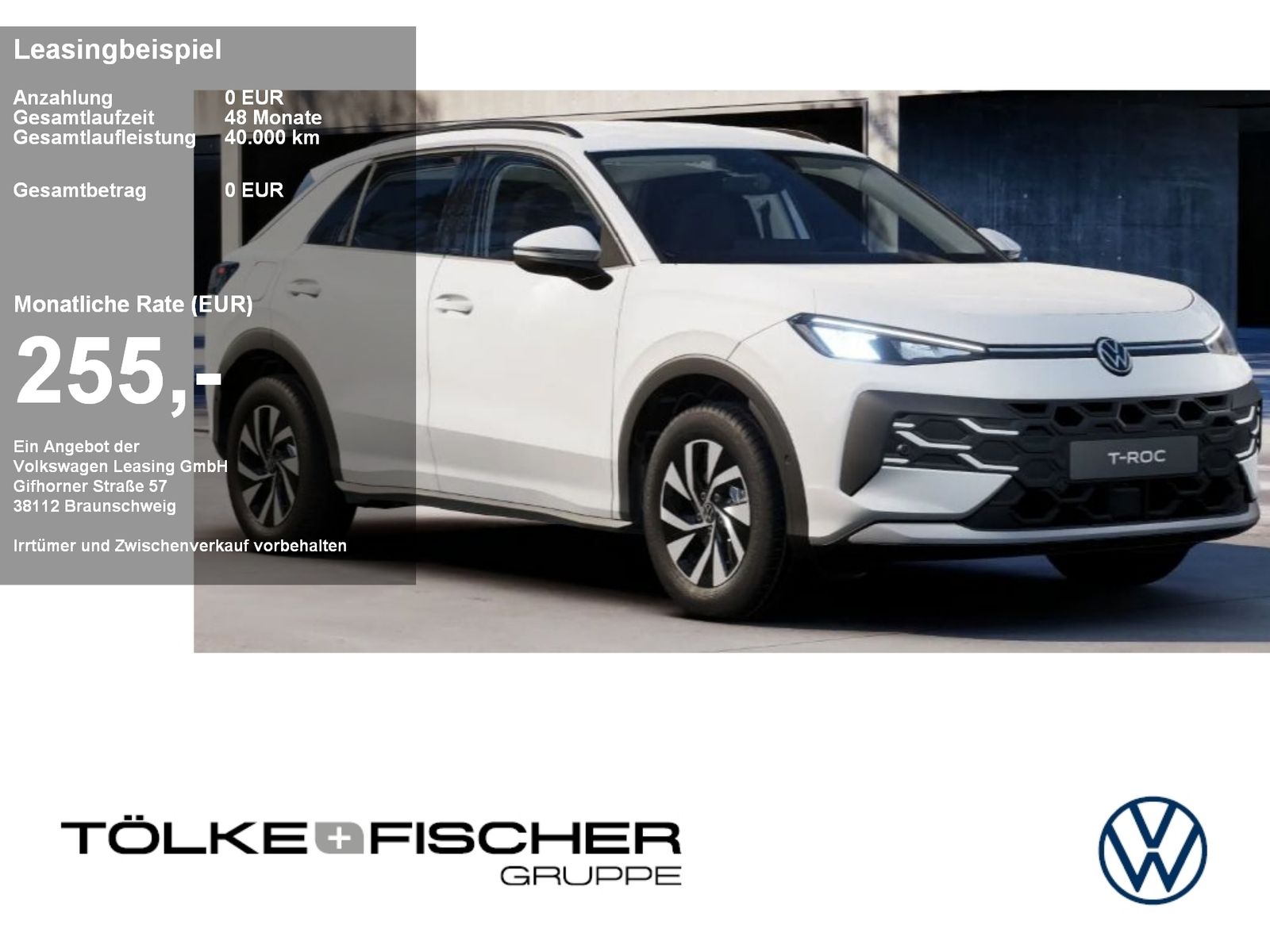 Volkswagen T-Roc Life 1.5 l eTSI DSG Leasingaktion