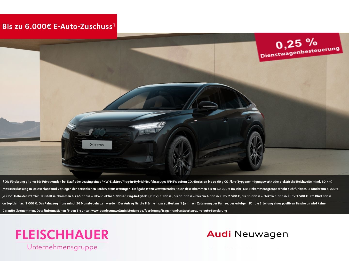 Audi Q4 e-tron Sportback quattro 220 kW 0,25% S line 