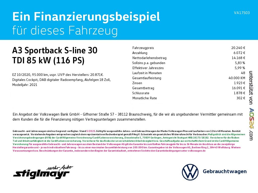 Audi A3 Sportback S-line 30 TDI KAMERA+MATRIX+NAVI+VC imagem 2