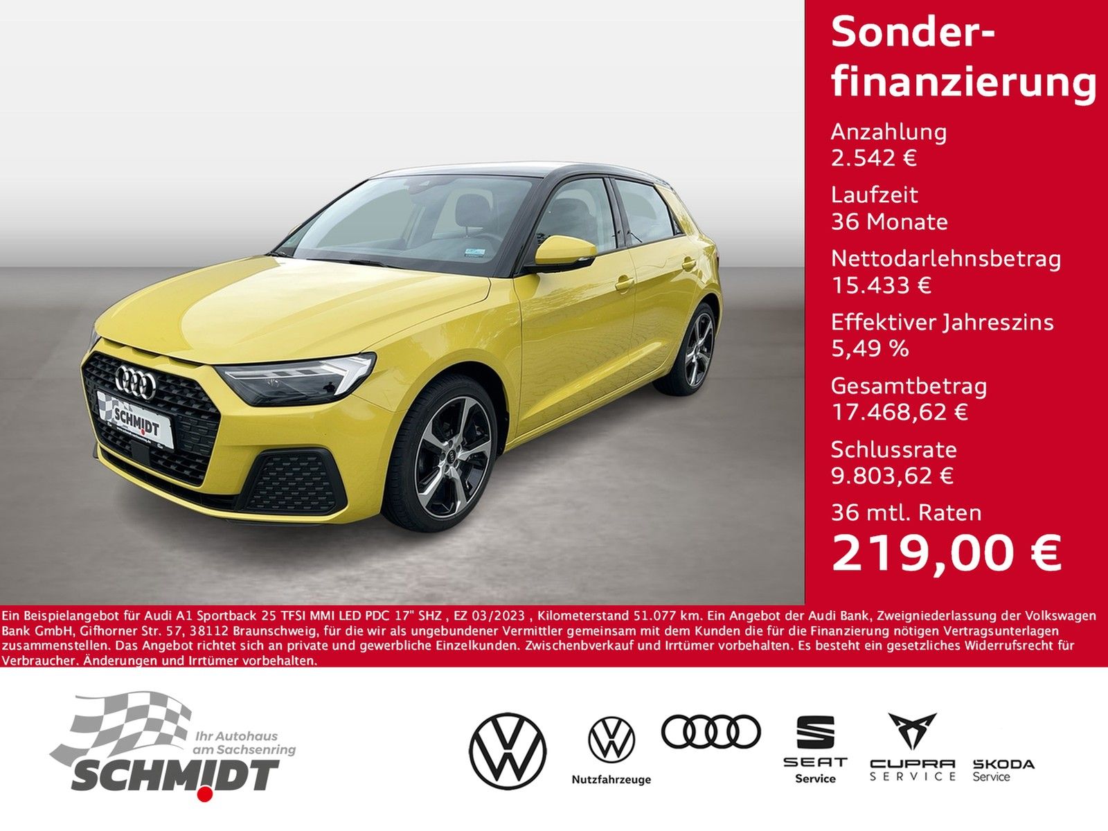 AUDI A1 Sportback 25 TFSI MMI LED PDC 17" SHZ