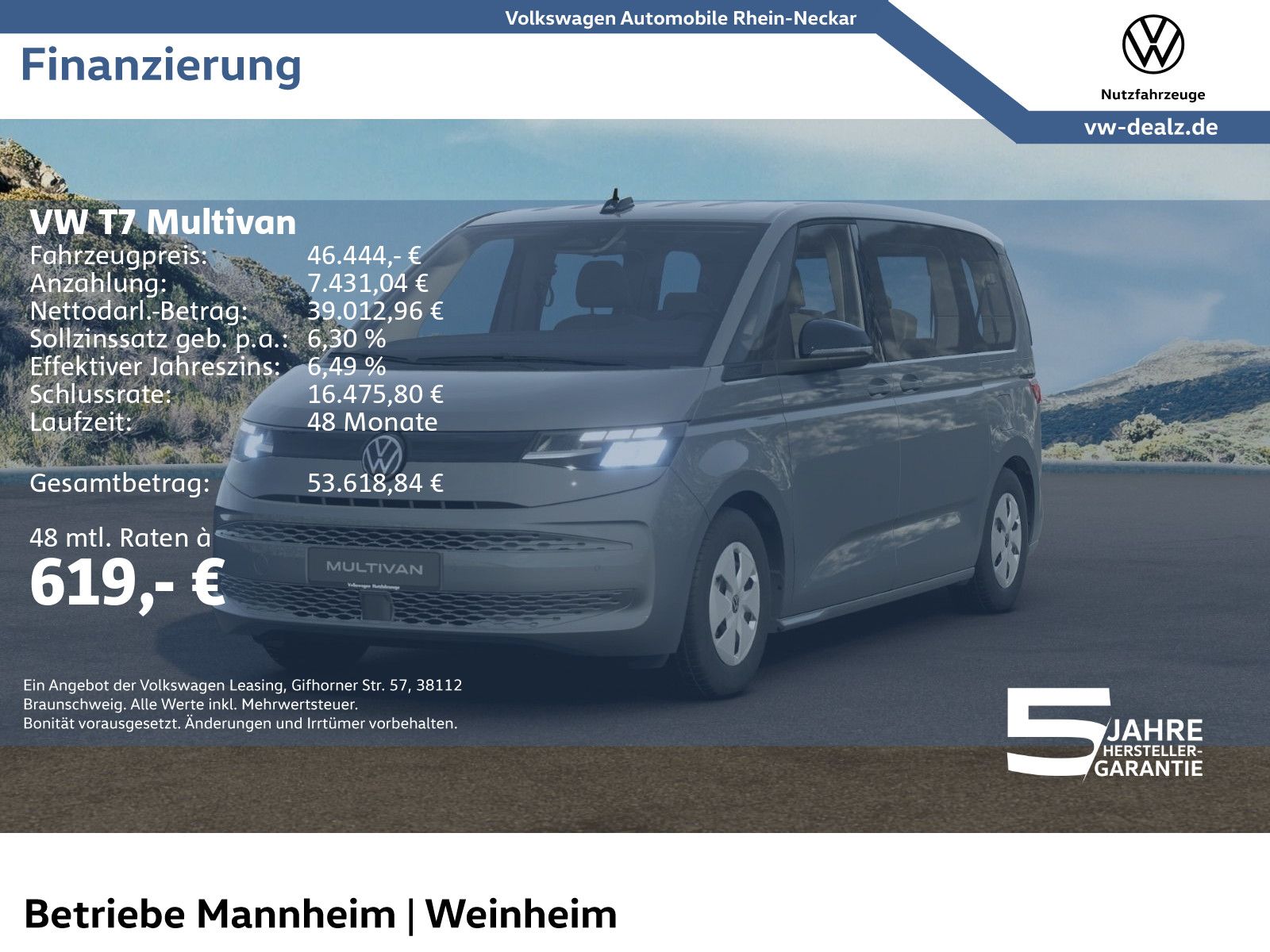 Volkswagen T7 Multivan 2.0 TDI DSG Klima PDC ACC LED DAB