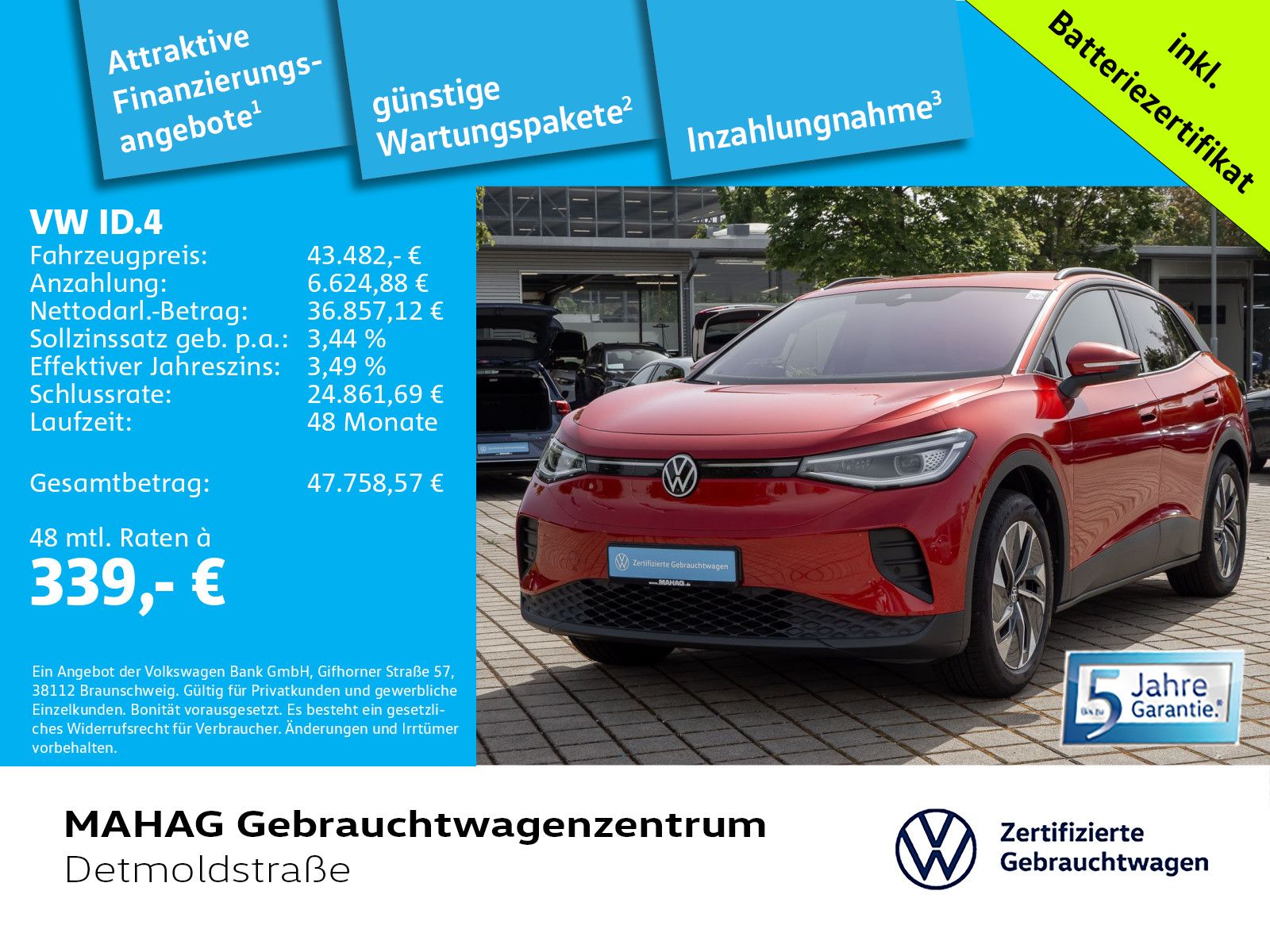 Volkswagen ID.4 Pro 210 kW AHK WärmePu CCS IQ.Light Navi Pa foto 2