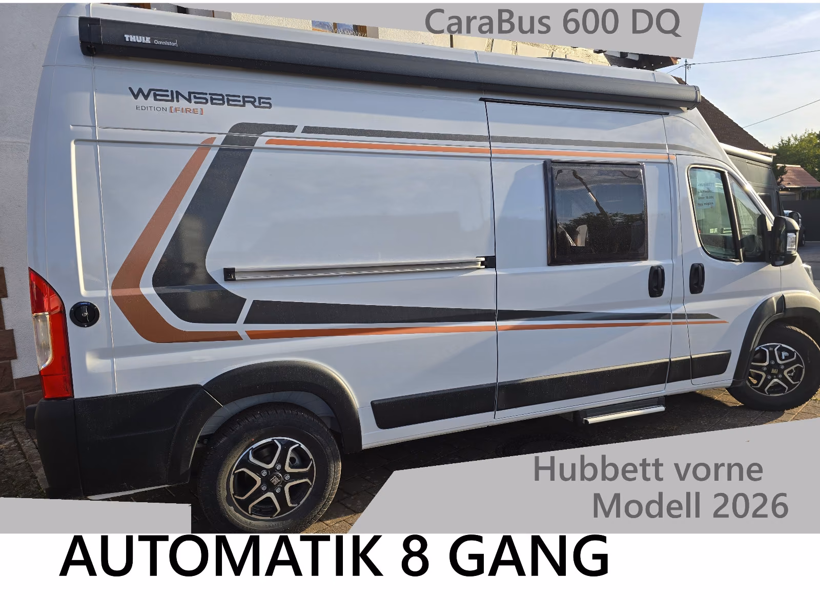 Weinsberg CaraBus 600 DQ Fire HUBBETT vorn Mod2026