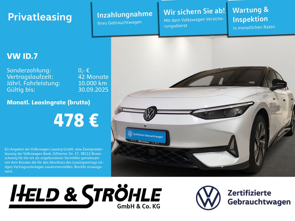 Volkswagen ID.7 GTX 250kW AHK HUD MATRIX WÄPU 360°KAM