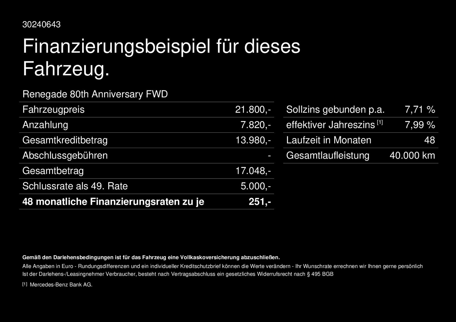 Fahrzeugabbildung Jeep Renegade 1.3 T-GDI 80th Anniversary*AHK*LED*PDC