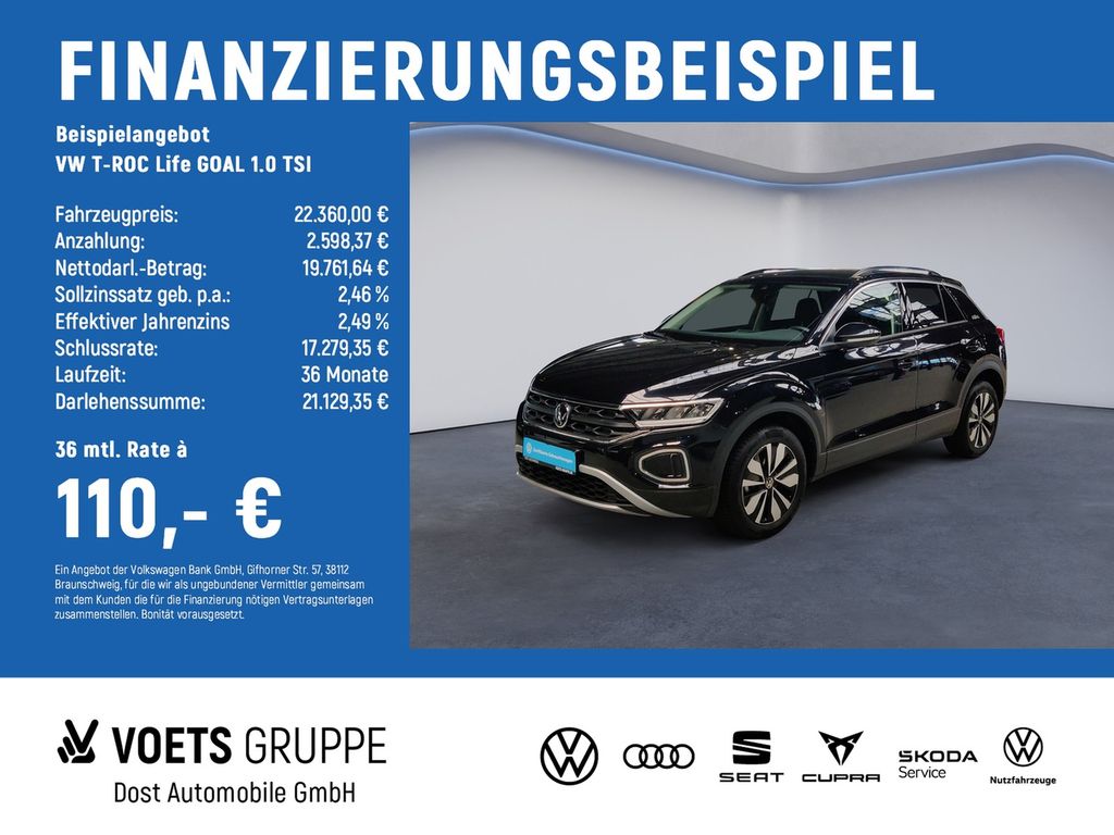 T-ROC  Life GOAL 1.0 TSI ACC+SHZ+NAVI+KLIMA