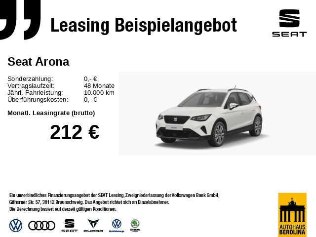 SEAT Arona 1.0 TSI Style Edition DSG *Vision+*GRA*