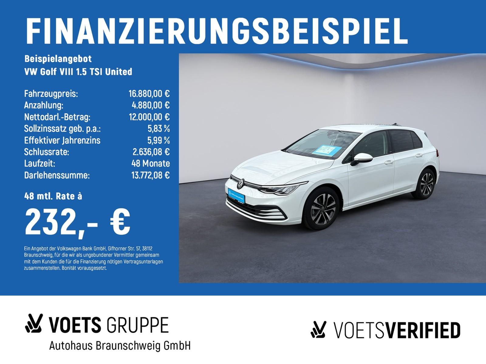 Volkswagen Golf VIII 1.5 TSI United LED+NAV+ACC+LANE+DAB+