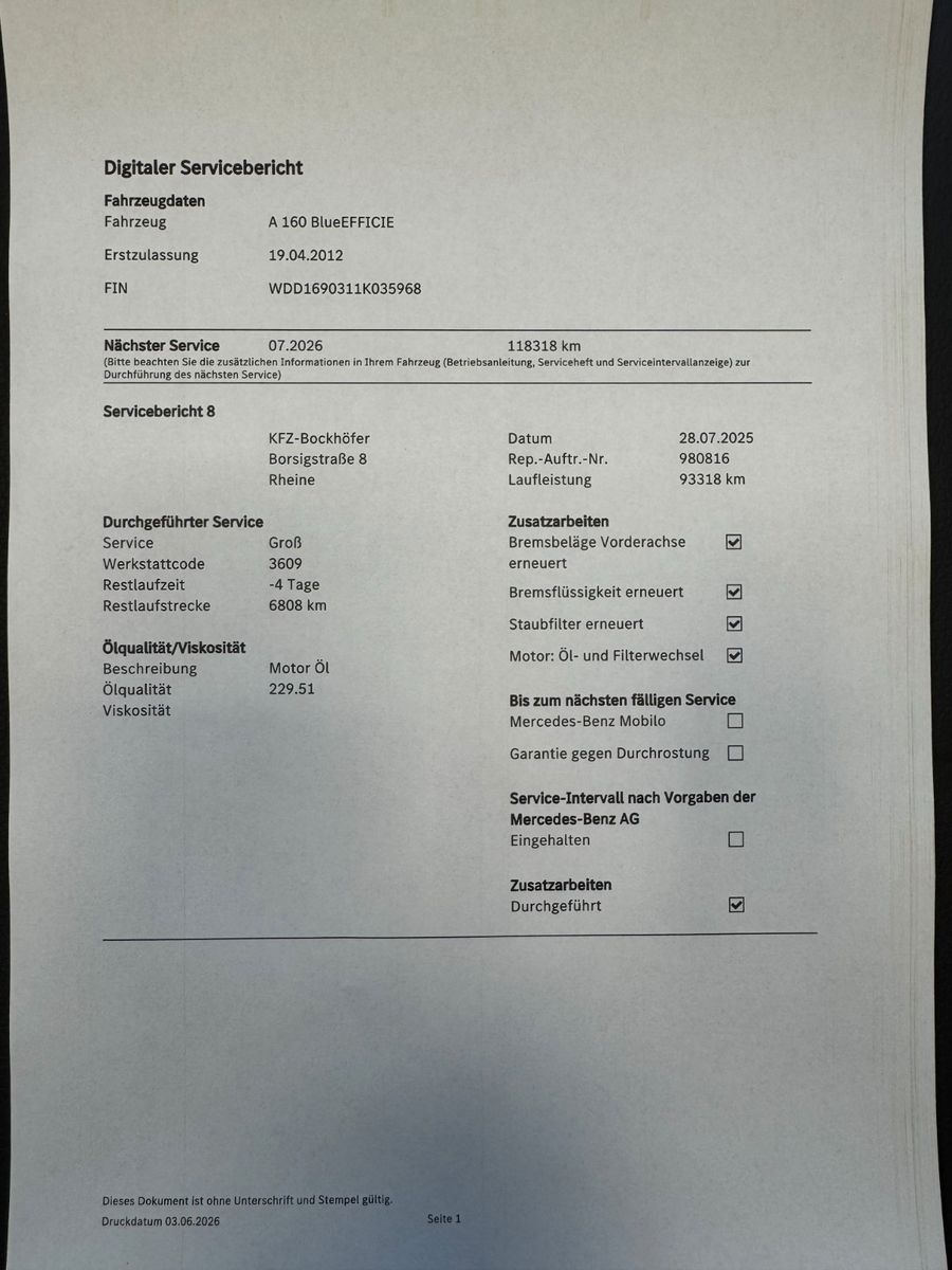 Fahrzeugabbildung Mercedes-Benz A 160 Avantgarde "Klima Parksensoren Sitzheizg."