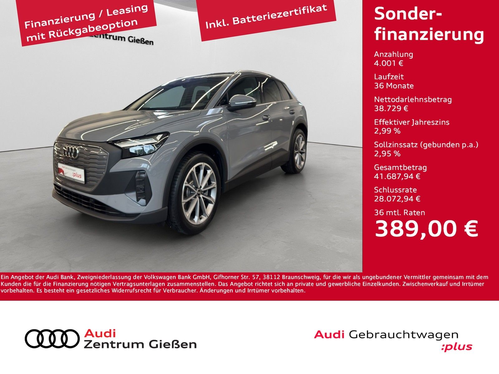 Audi Q4 e-tron 40 AHK Navi Rückfahramera ACC