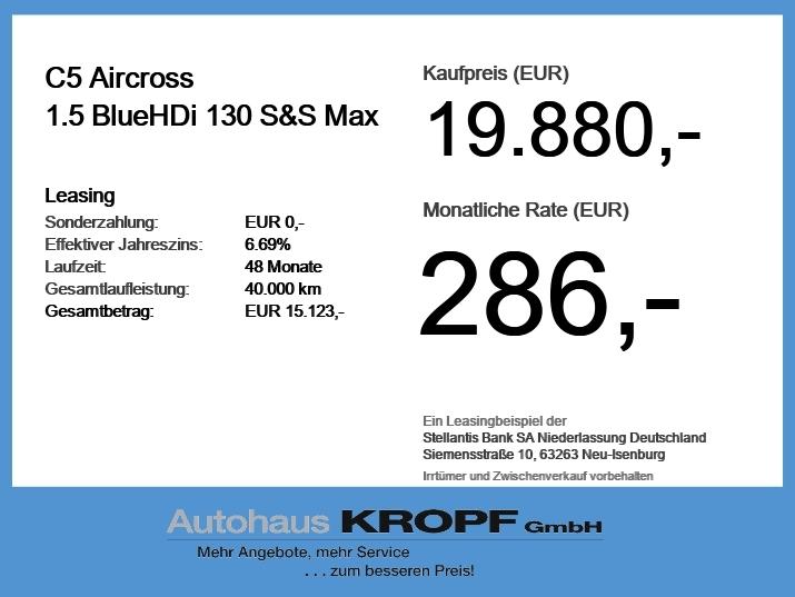 Citroën C5 Aircross 1.5 BlueHDi 130 S&S Max Alcantara+SD