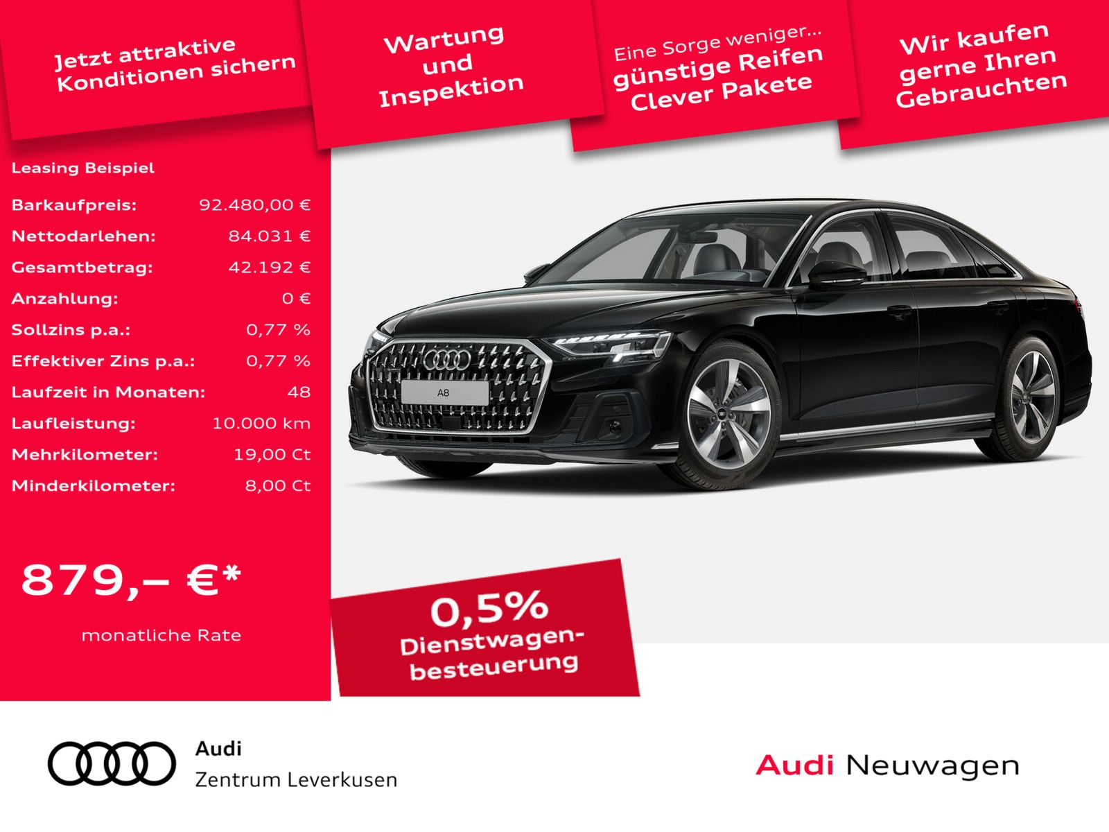 Audi A8 60 TFSI e quattro MATRIX ACC LUFT LEDER KAM