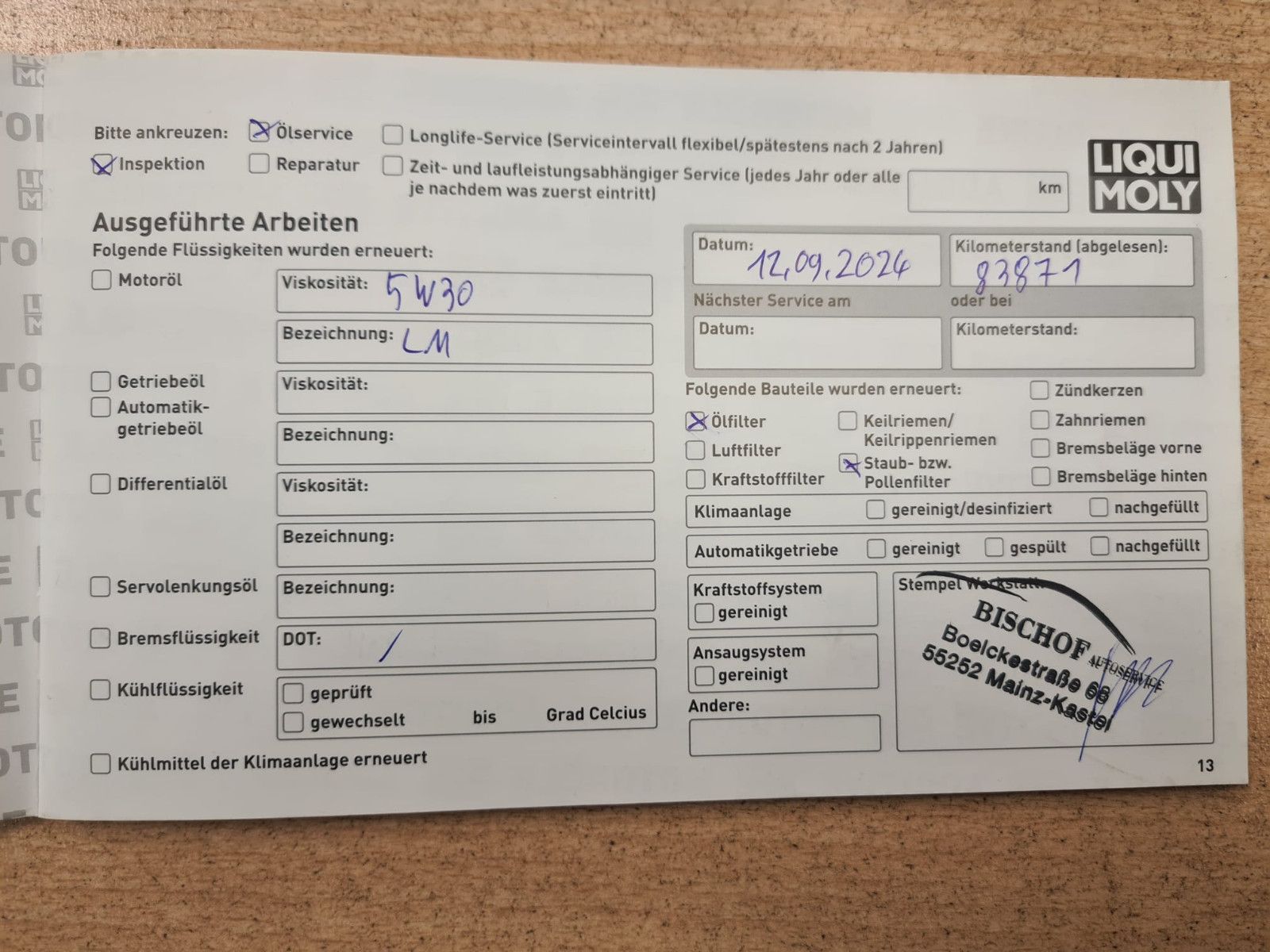 Fahrzeugabbildung Peugeot Rifter Allure L1 / SCHECKHEFT / NAVI