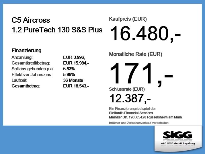 Citroën C5 Aircross 1.2 PureTech 130 S&S Plus Navi,Kamer