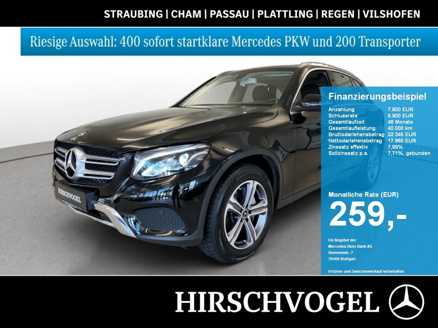Mercedes GLC 250 2017, 2.0 benzīns, Automāts, SUV/Apvidus, Melns — Latvijā