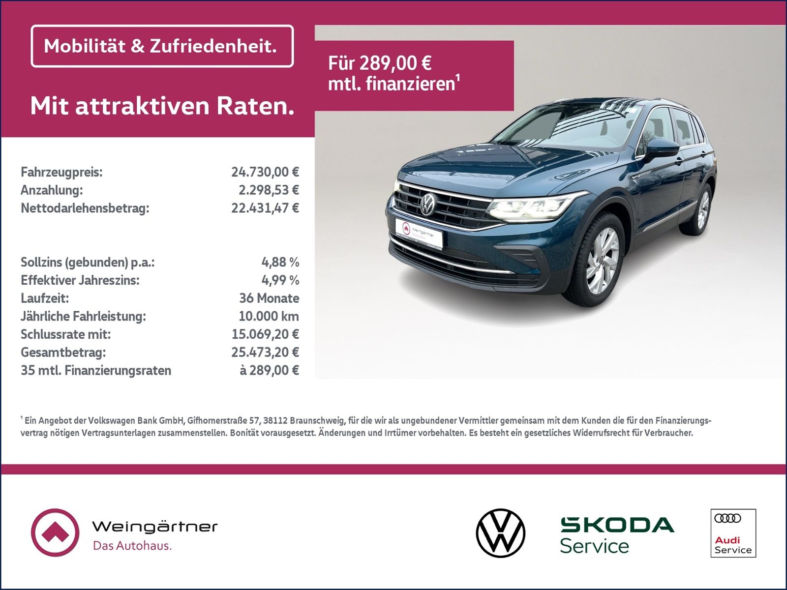 Tiguan Life 2,0 l TDI 4MOTION, AHK, IQ Light, Bu