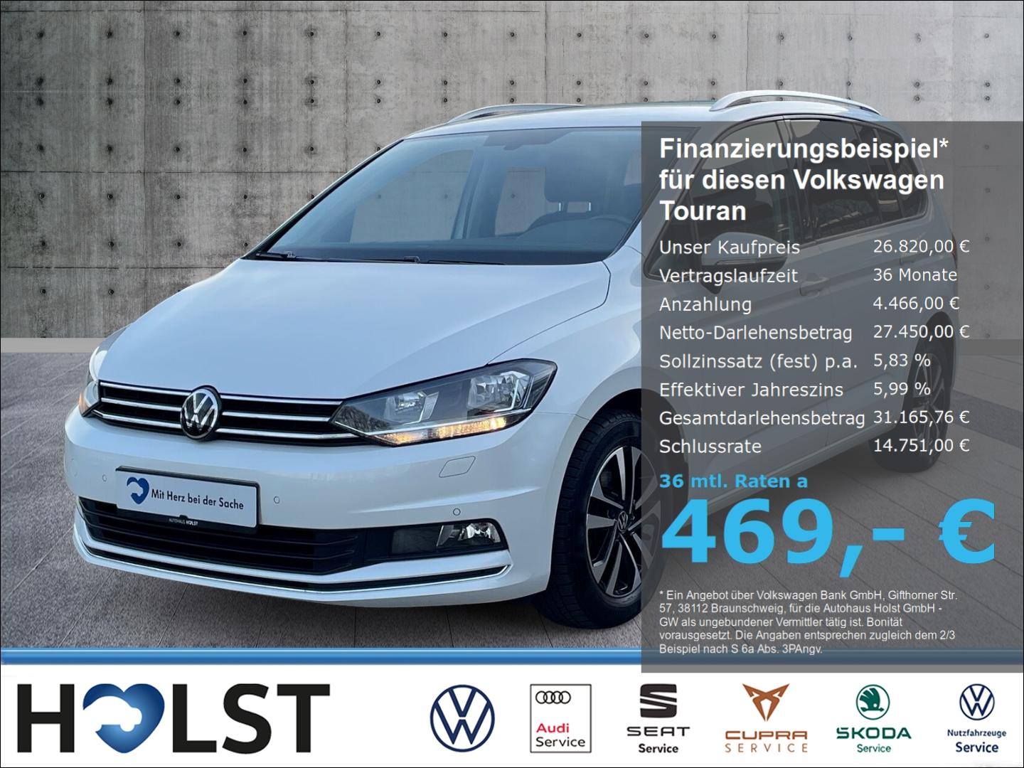 Volkswagen Touran 1.5TSI DSG UNITED Navi 7Sitzer AHK Kamera