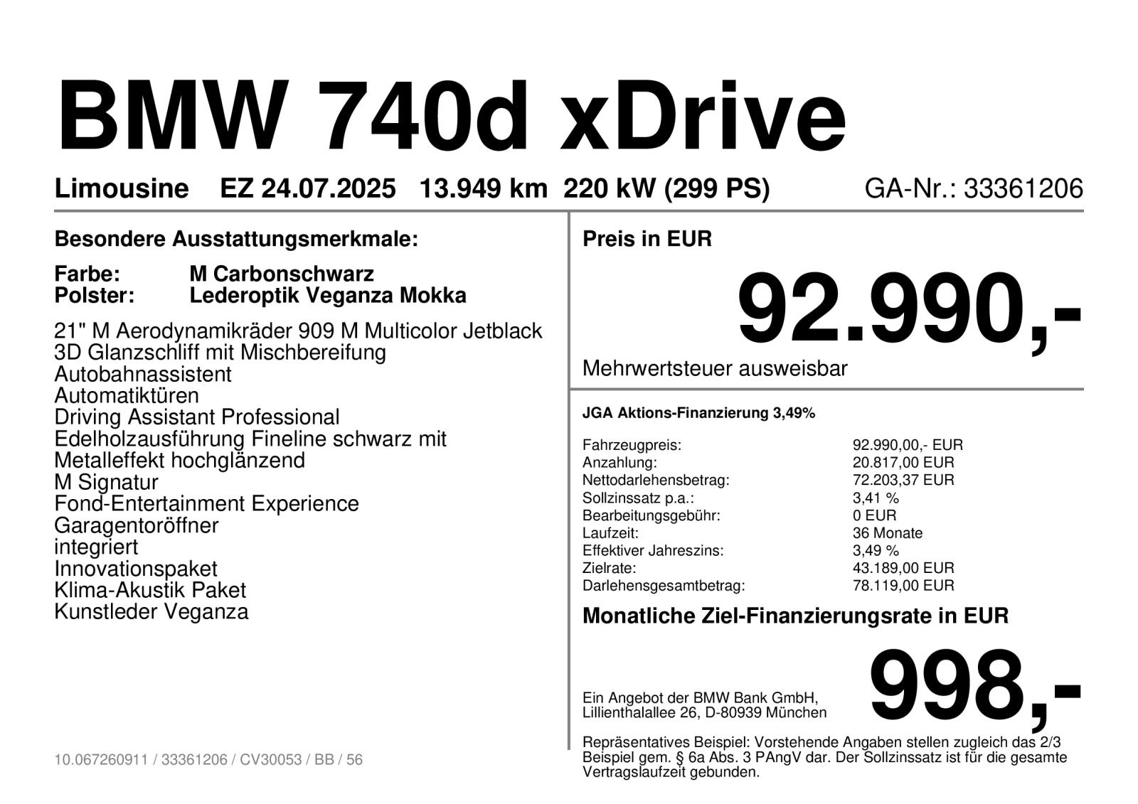 BMW 740d xDrive M Sportpaket Standhzg ab 3,49% foto 4