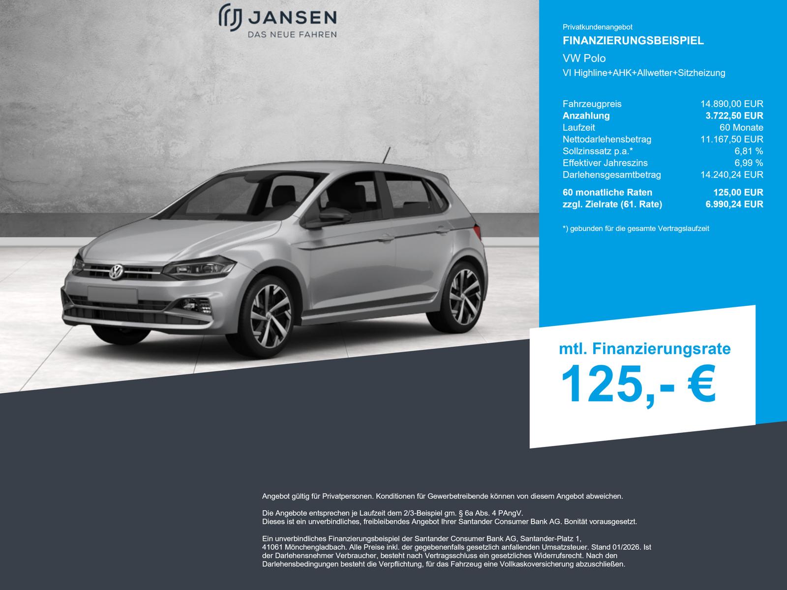 Volkswagen Polo VI Highline+AHK+Allwetter+Sitzheizung