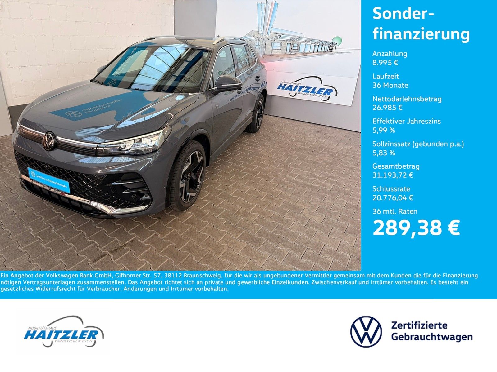 Fahrzeugabbildung Volkswagen Tiguan R-Line 2.0 TDI DSG +Kamera+Navi+ACC + LED