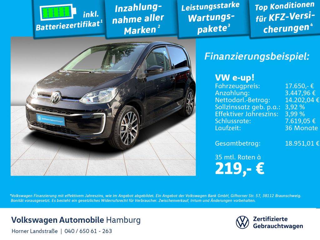 e-up! Style Plus Einparkhilfekamera Sitzheizung