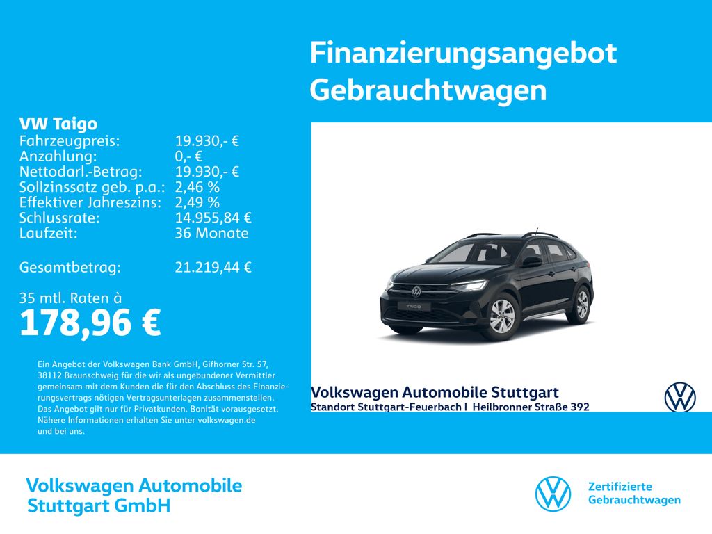 Taigo Life 1.0 TSI Navi Kamera