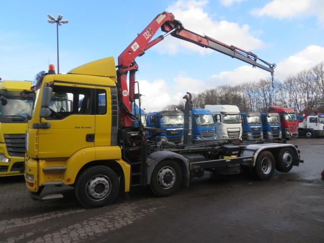 MAN TGA 35.440 8x4 HMF kran 1.3t funk, Abrollkipper