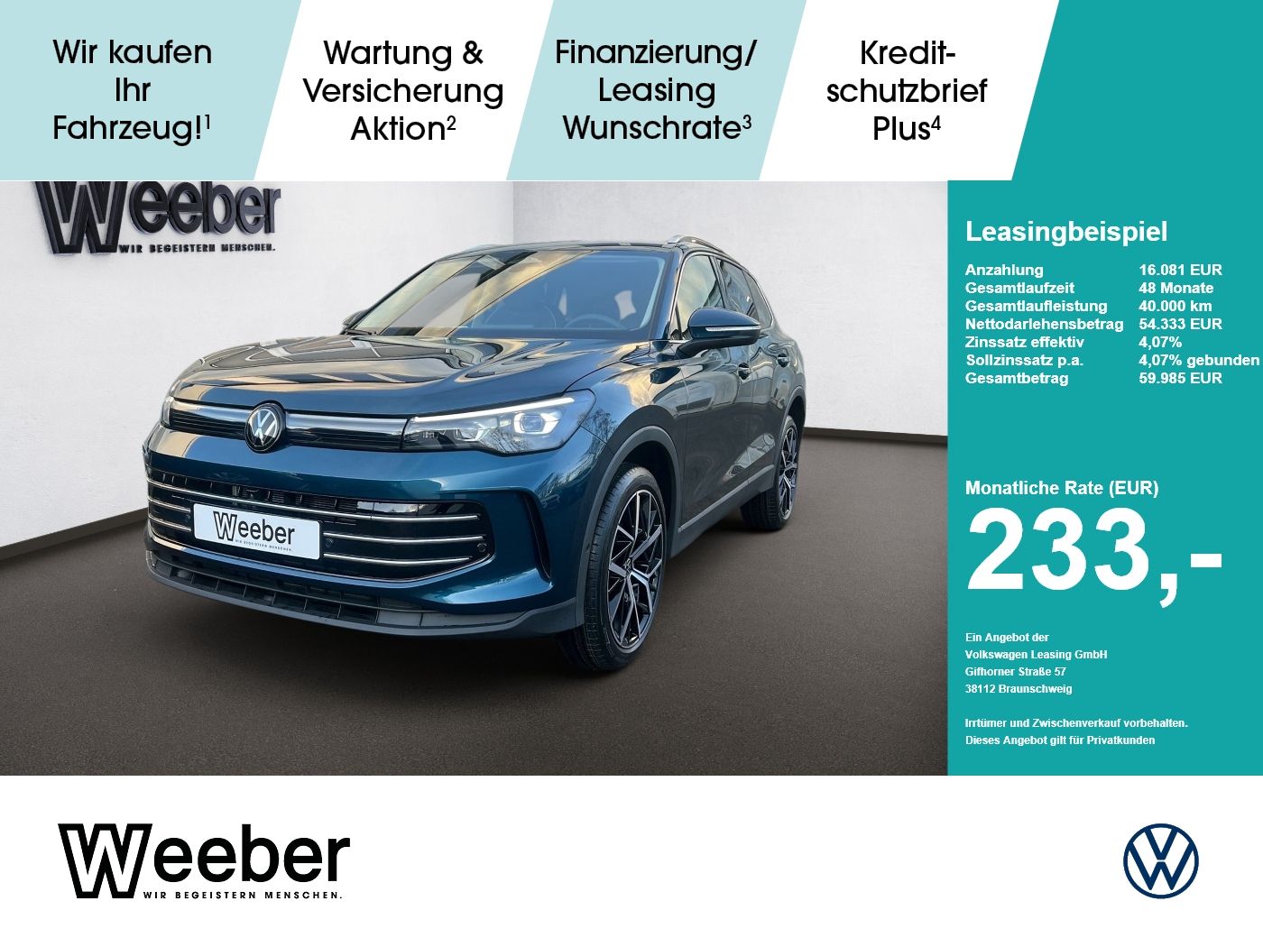 Volkswagen Tiguan 2.0 l TSI 4MOTION DSG Elegance AHK LED