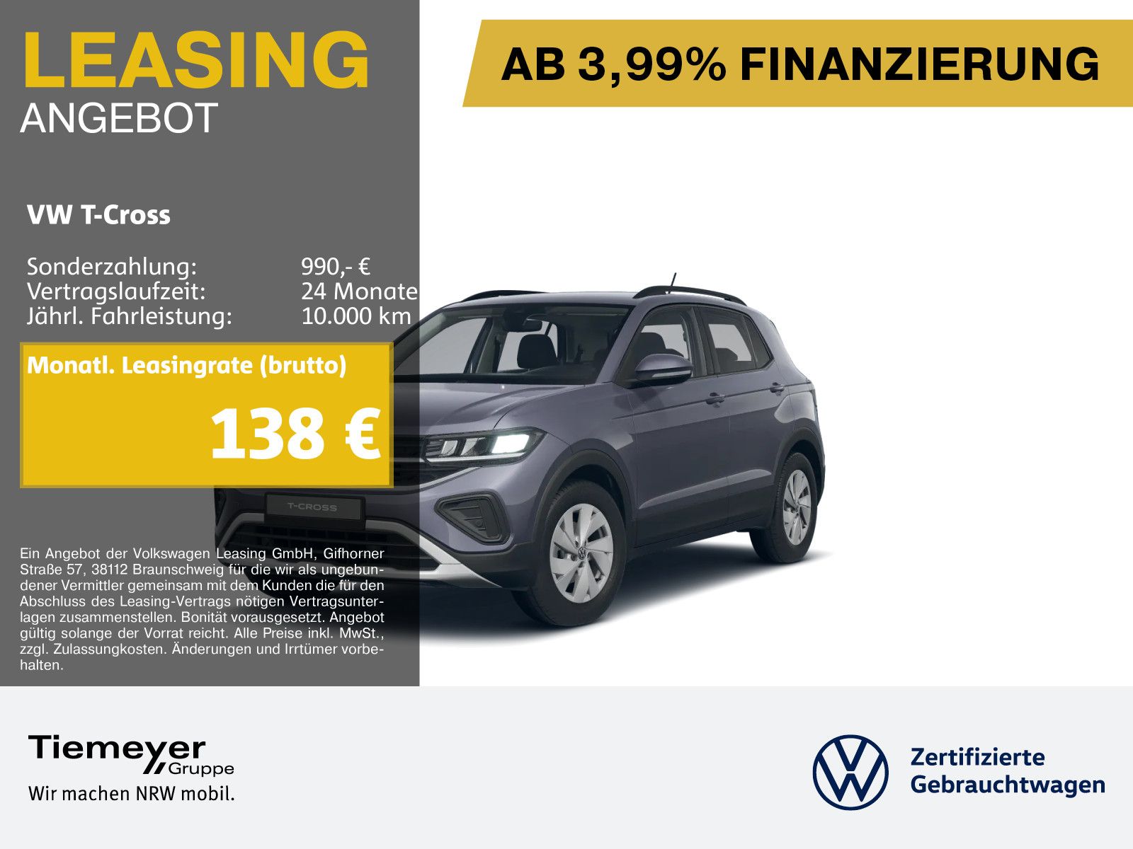 Volkswagen T-Cross 1.0 TSI LIFE LED APP-CONNECT ACC LM16