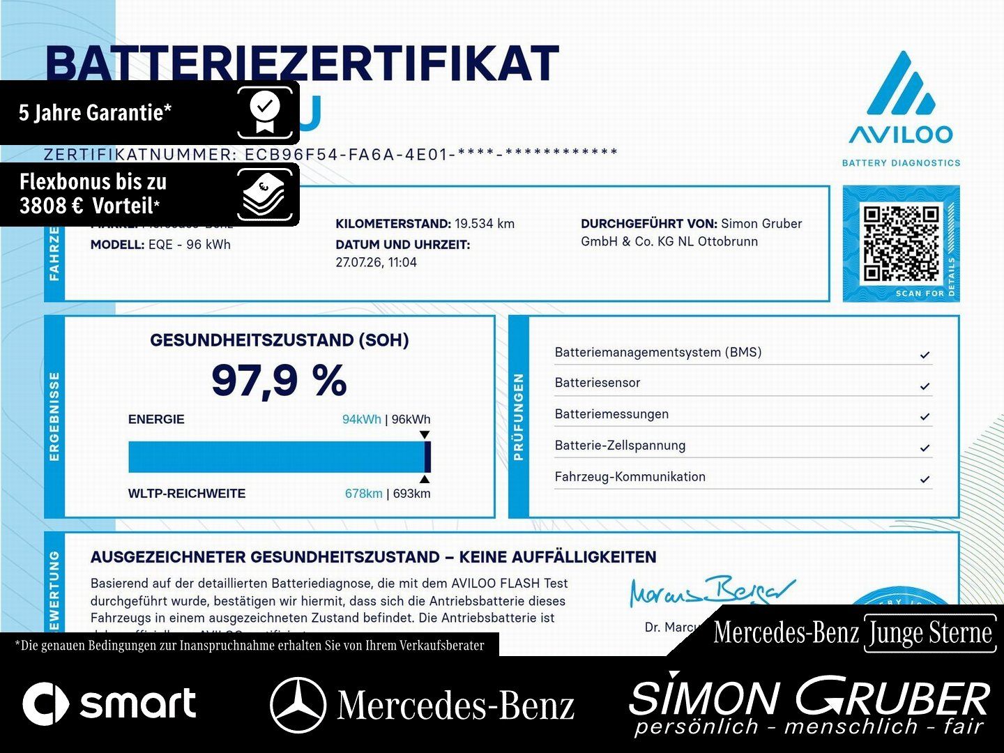 Fahrzeugabbildung Mercedes-Benz EQE 350+ Electric Art Kamera LED Memory Ambi ACC